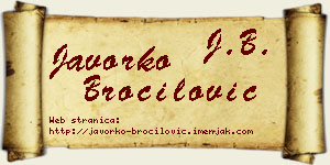 Javorko Broćilović vizit kartica